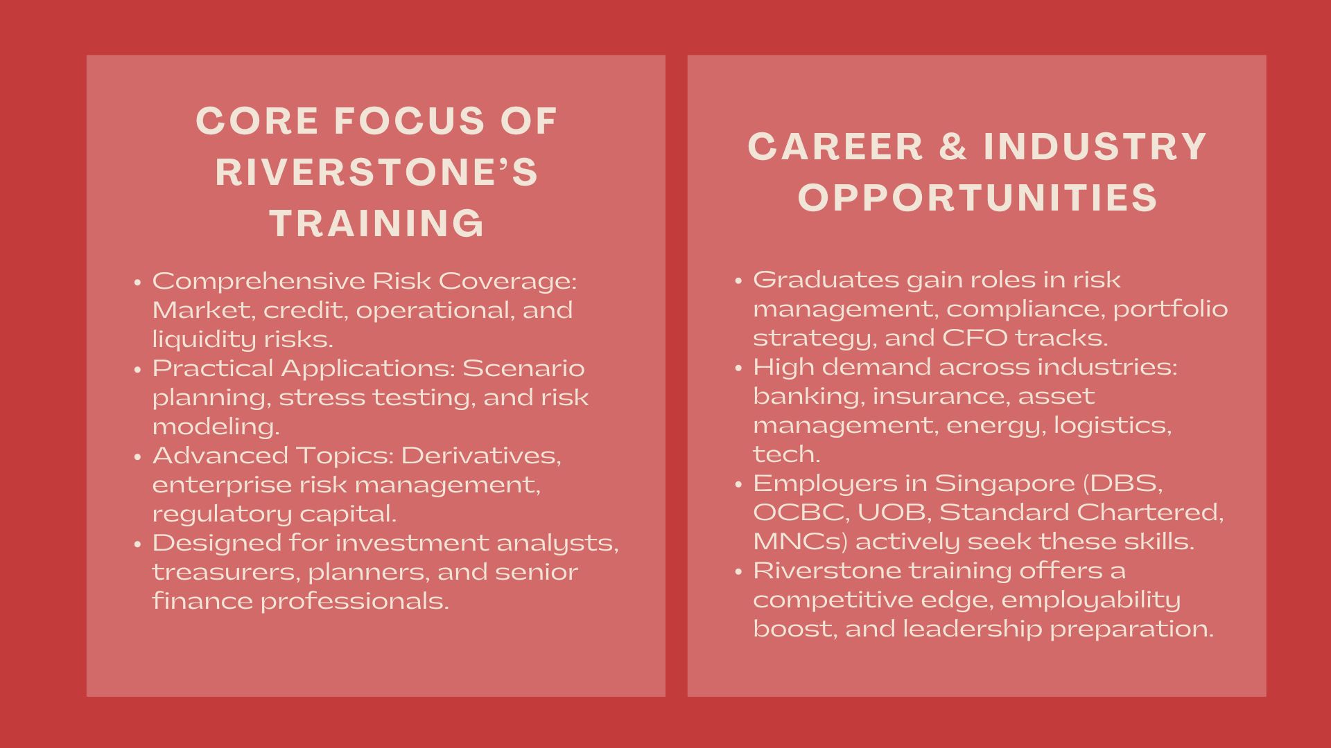 Famous Financial Risk Management Training in Singapore