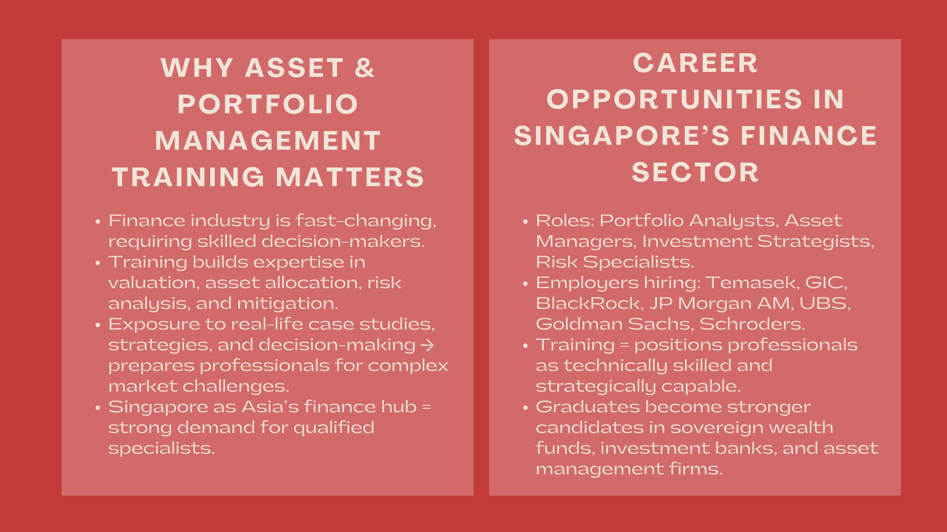 Highly Rated Portfolio and Asset Management Courses in Singapore