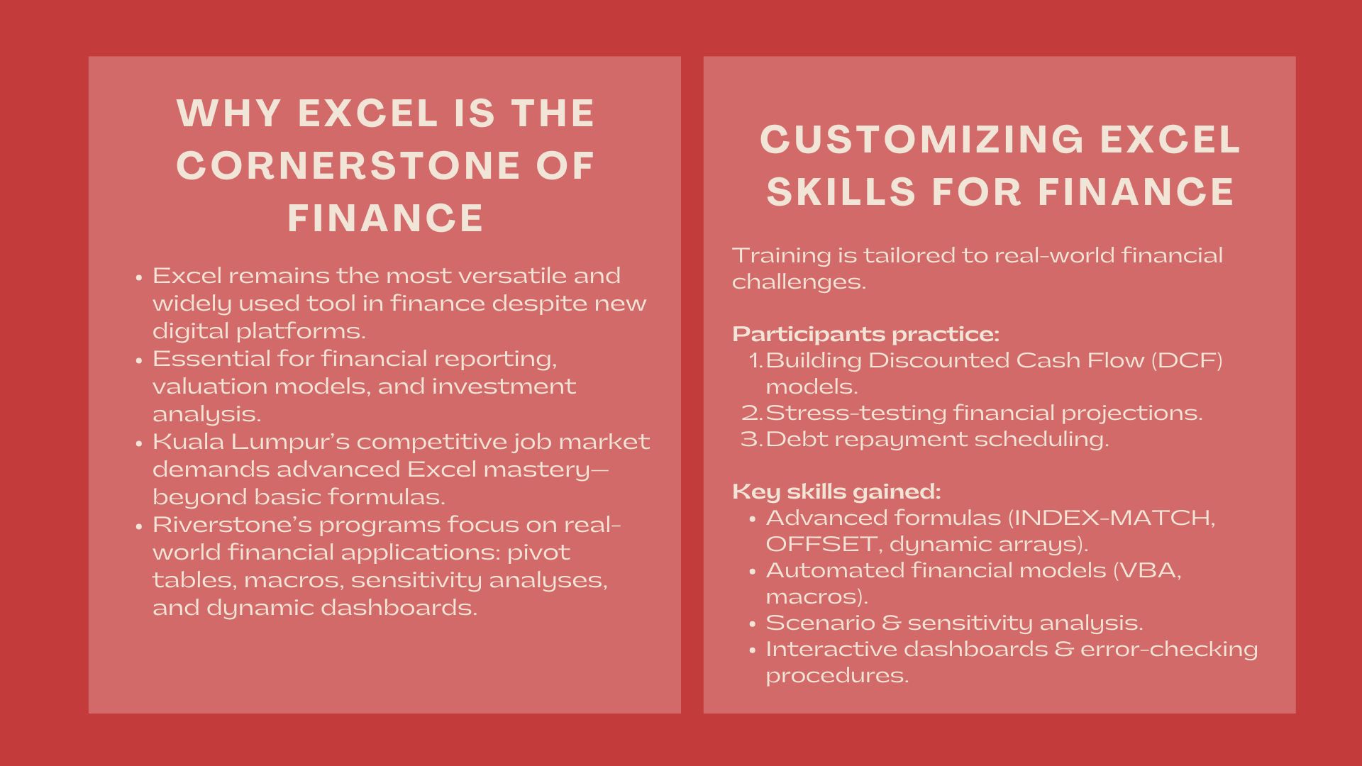 Leading Advanced Excel for Finance in KL 