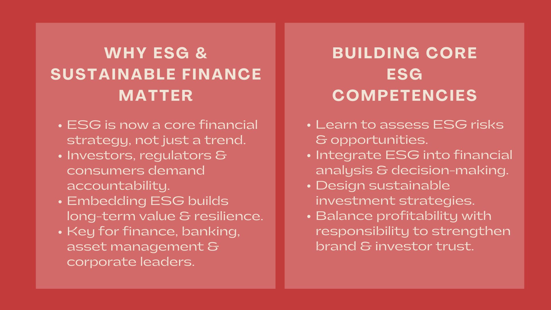 Leading ESG and Sustainable Finance Training in Singapore