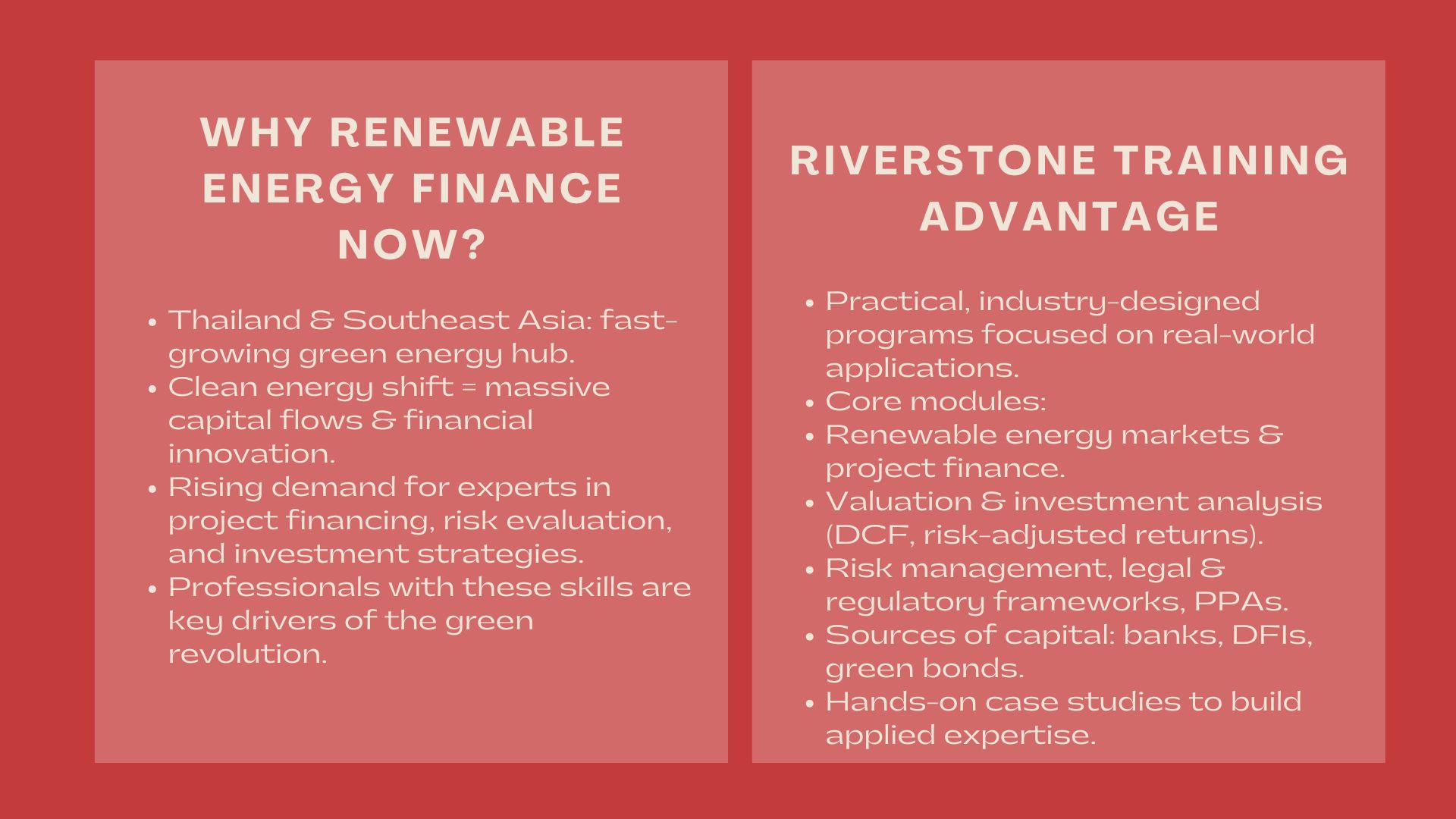 Renewable Energy Finance and Investment in Bangkok