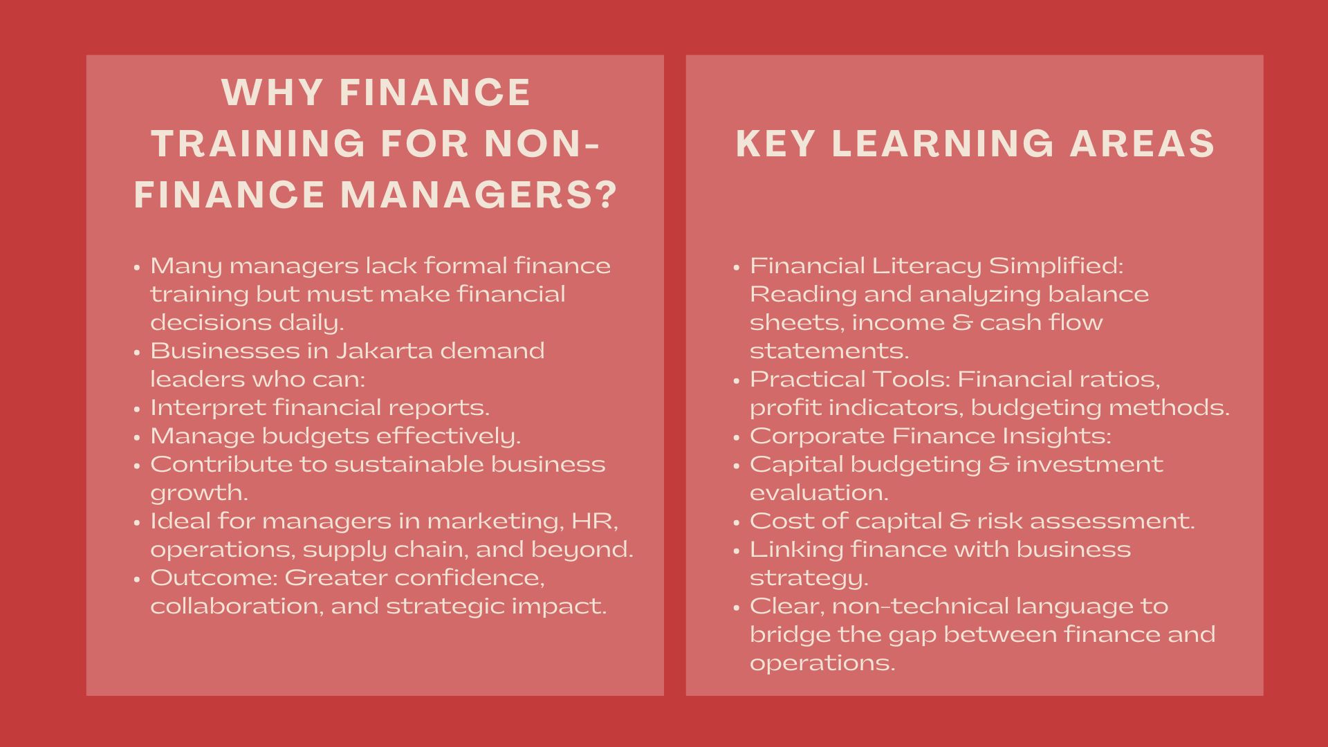 Trusted Finance for Non-Finance Managers in Jakarta 
