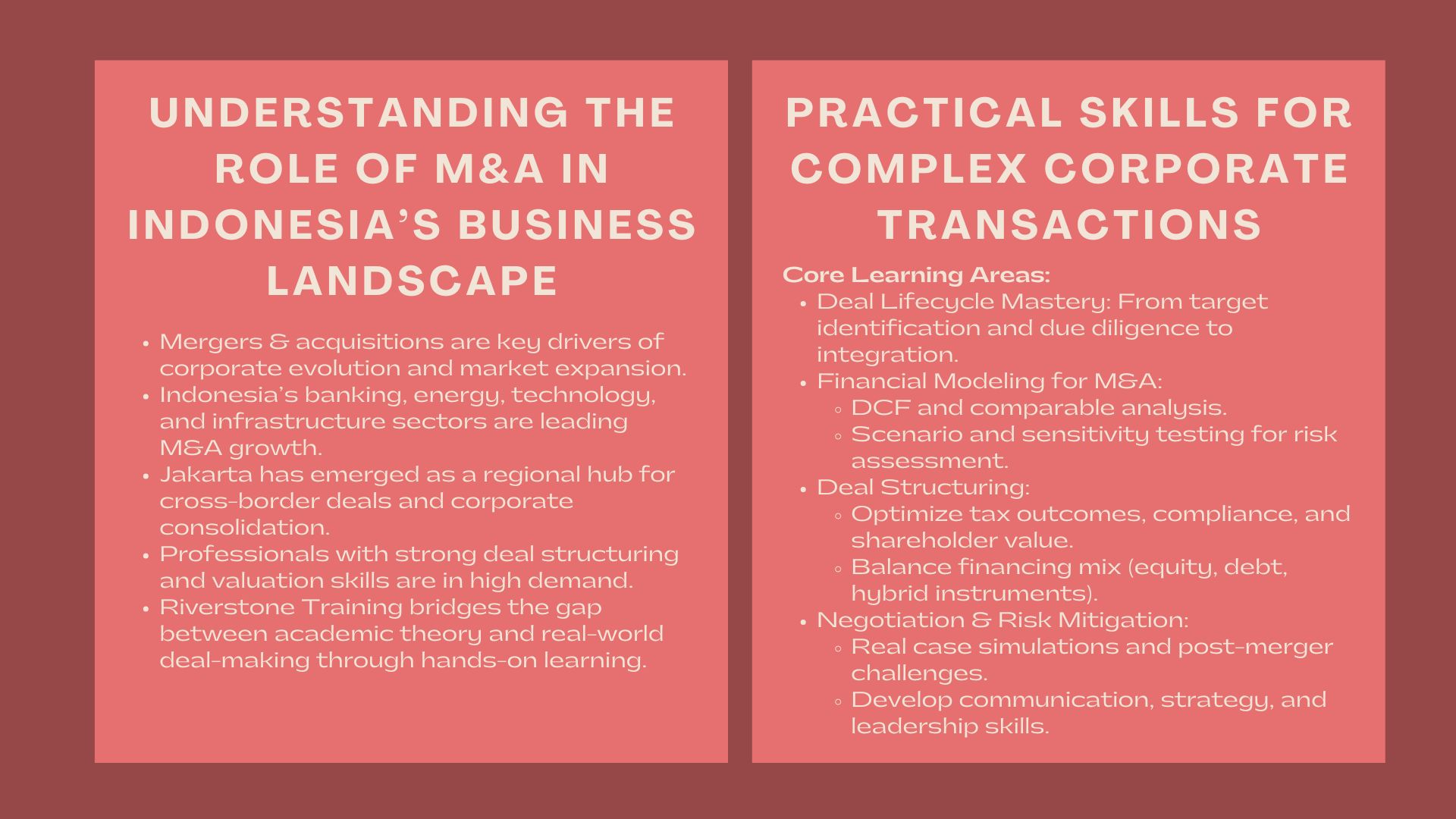 Professional MA and Deal Structuring Jakarta