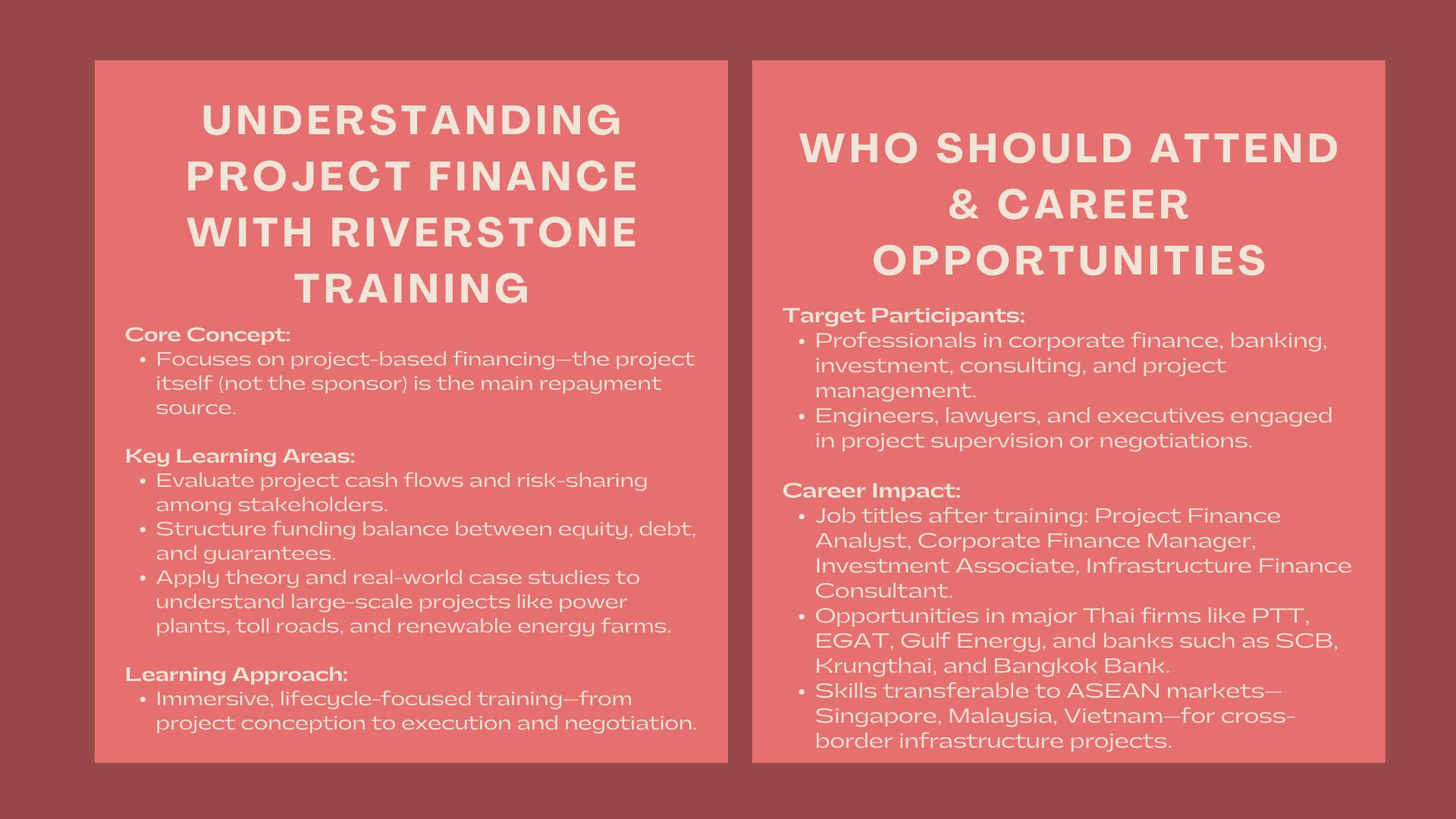 Famous Project Finance Training in Bangkok