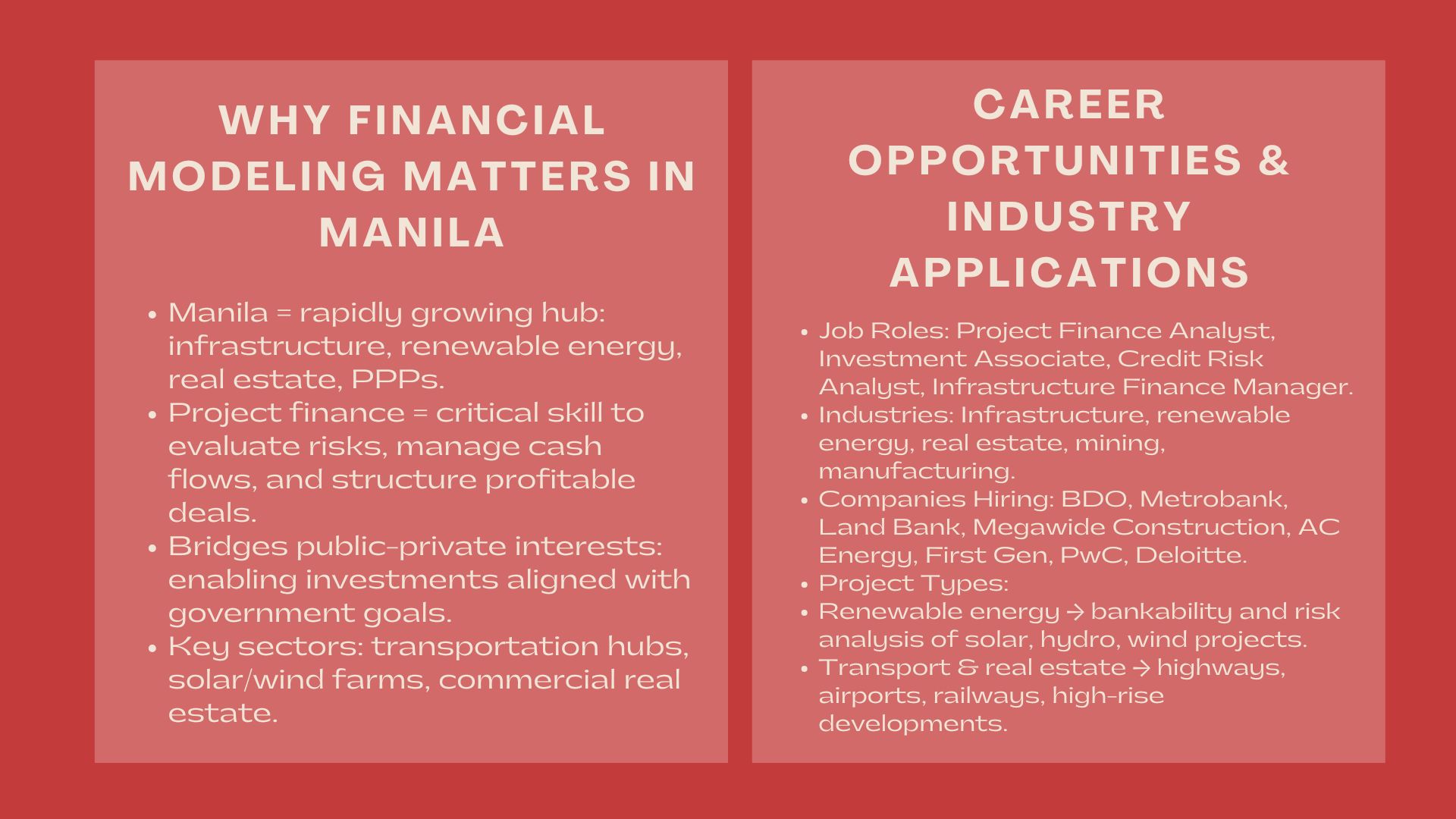 Famous Project Finance Training in Manila 