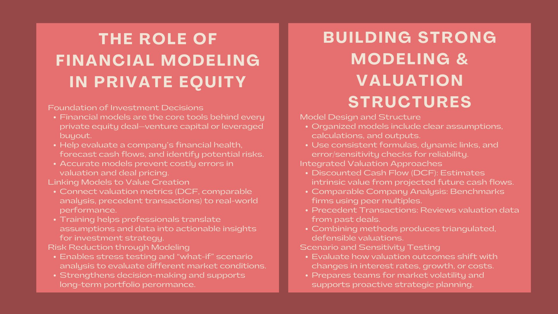 Comprehensive Financial Modeling for PE Professionals