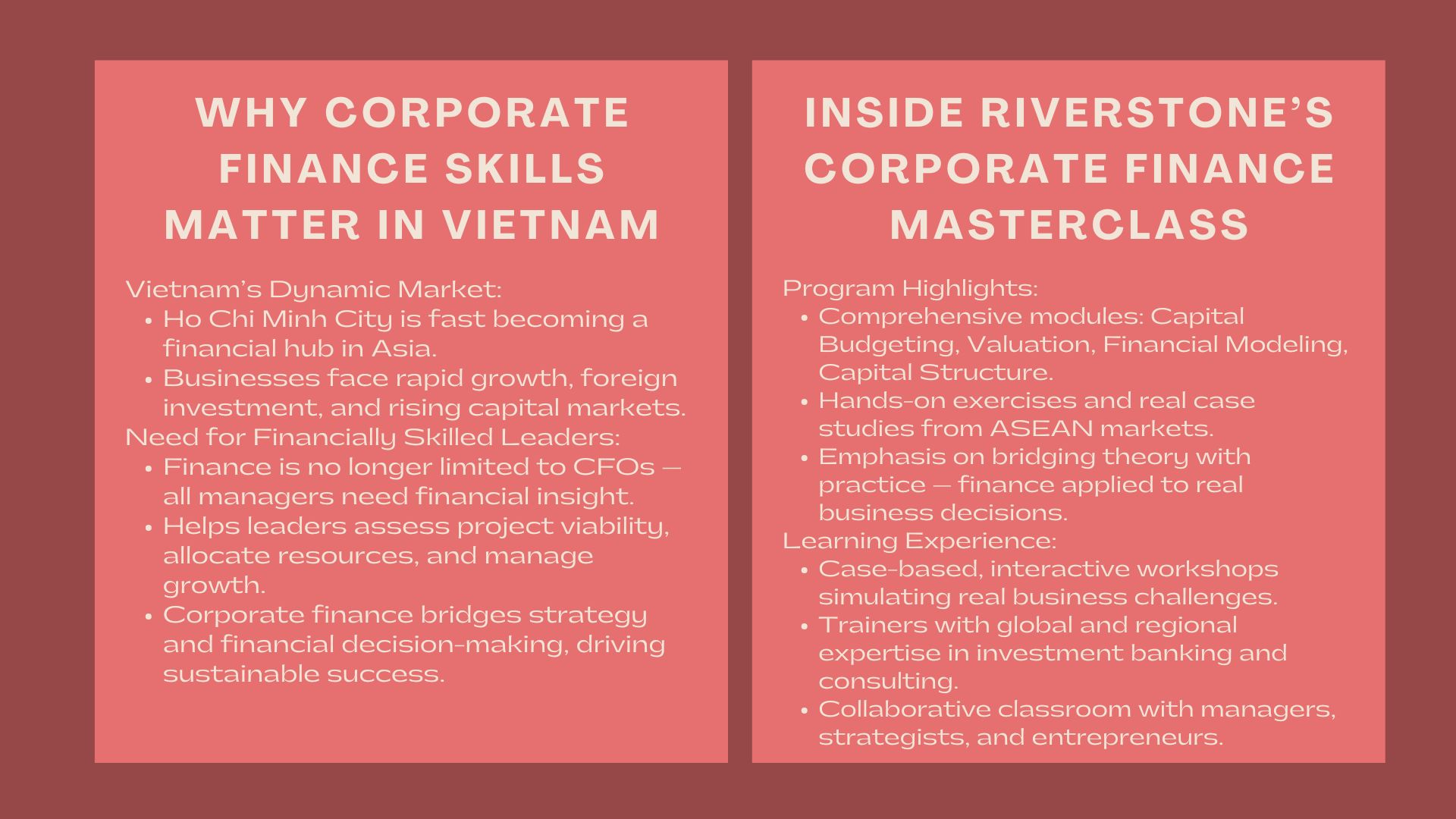 Top Corporate Finance Masterclass Ho Chi Minh City