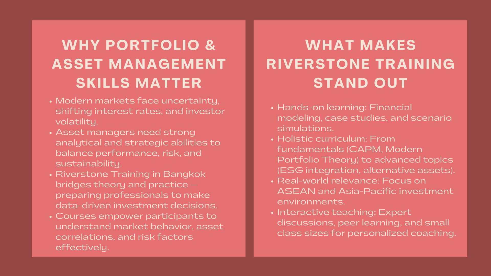 Top Portfolio and Asset Management Courses Bangkok