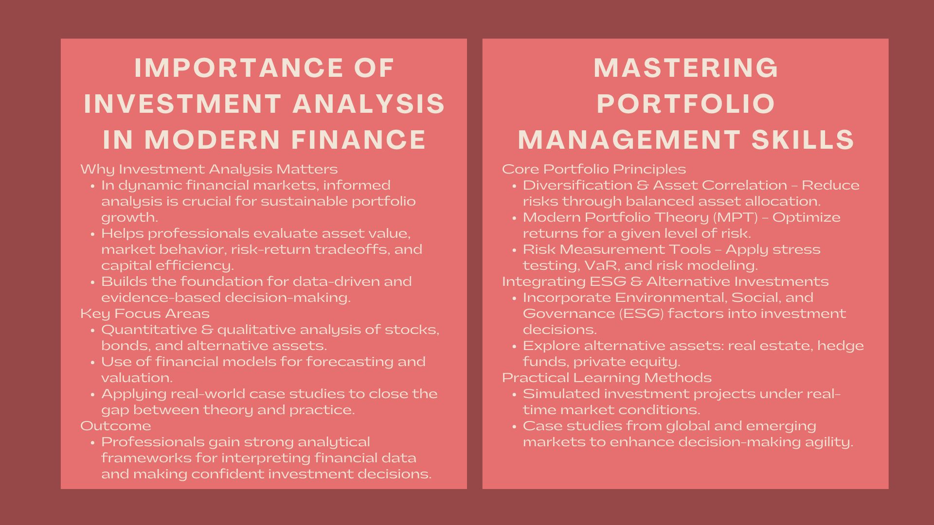 Certified Investment Portfolio Management Program