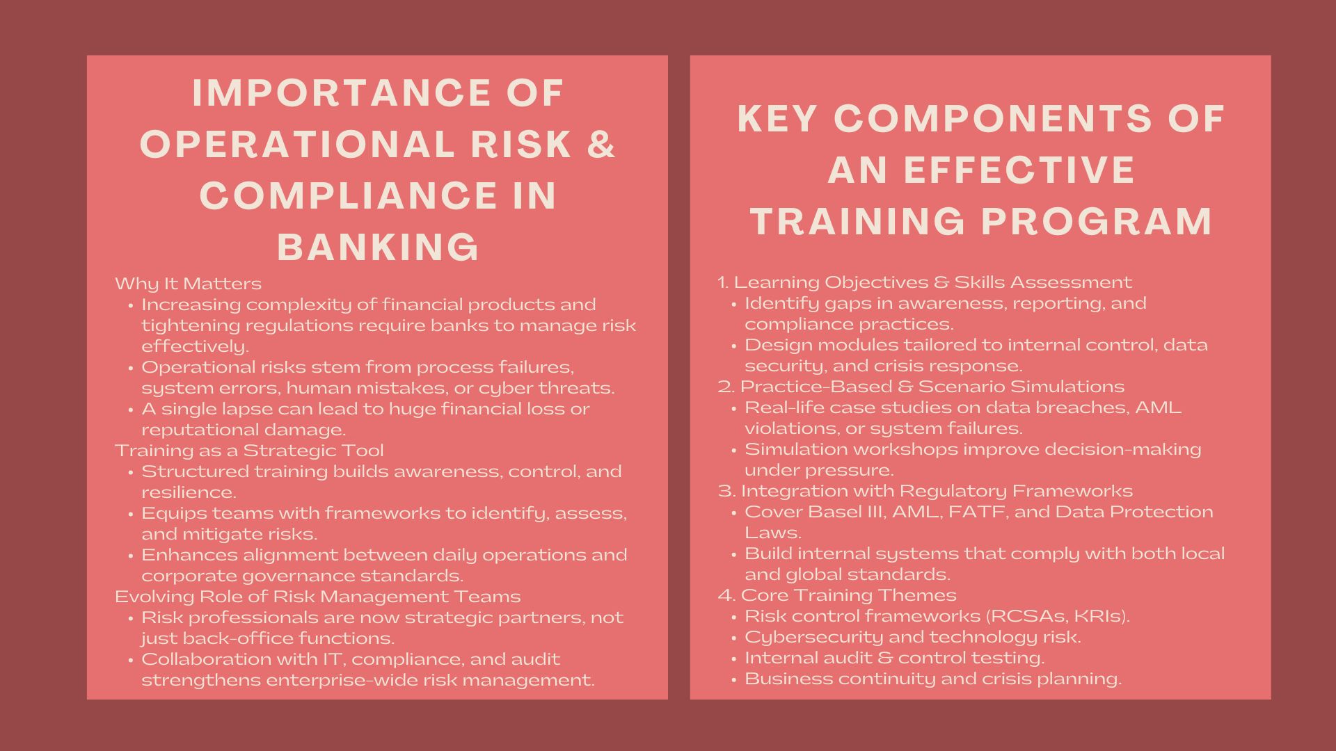 Advanced Operational Risk and Compliance Course