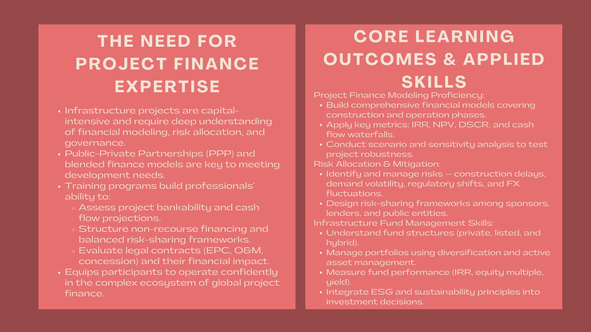 Certified Project Finance Training