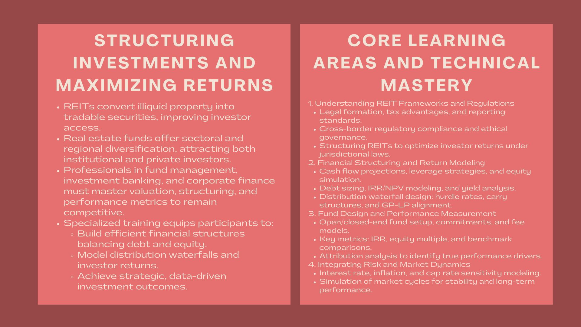 Certified REITs and Fund Training Singapore