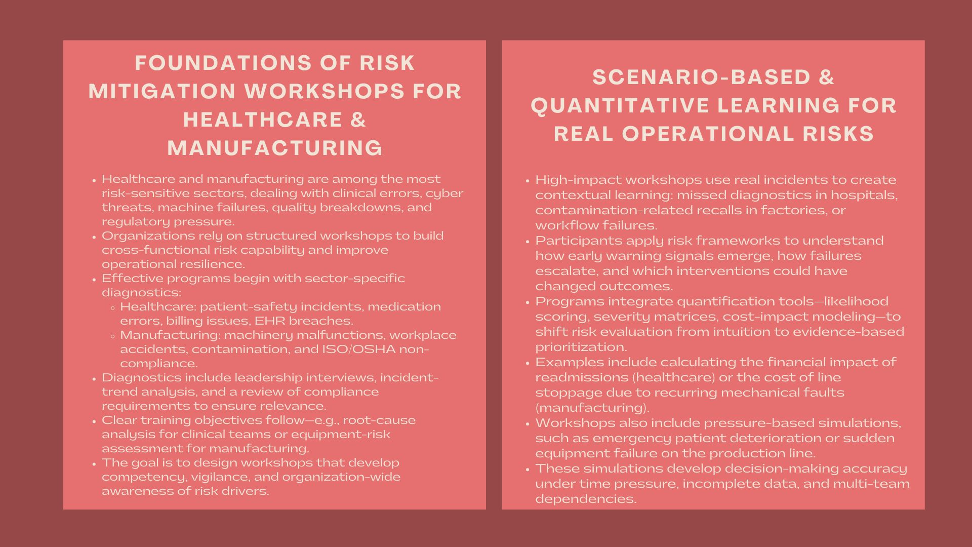 Professional Risk Mitigation Workshop Certification