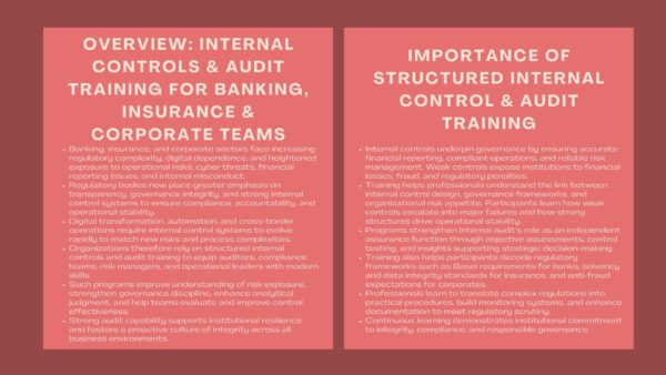 Certified Internal Controls Audit Training Program