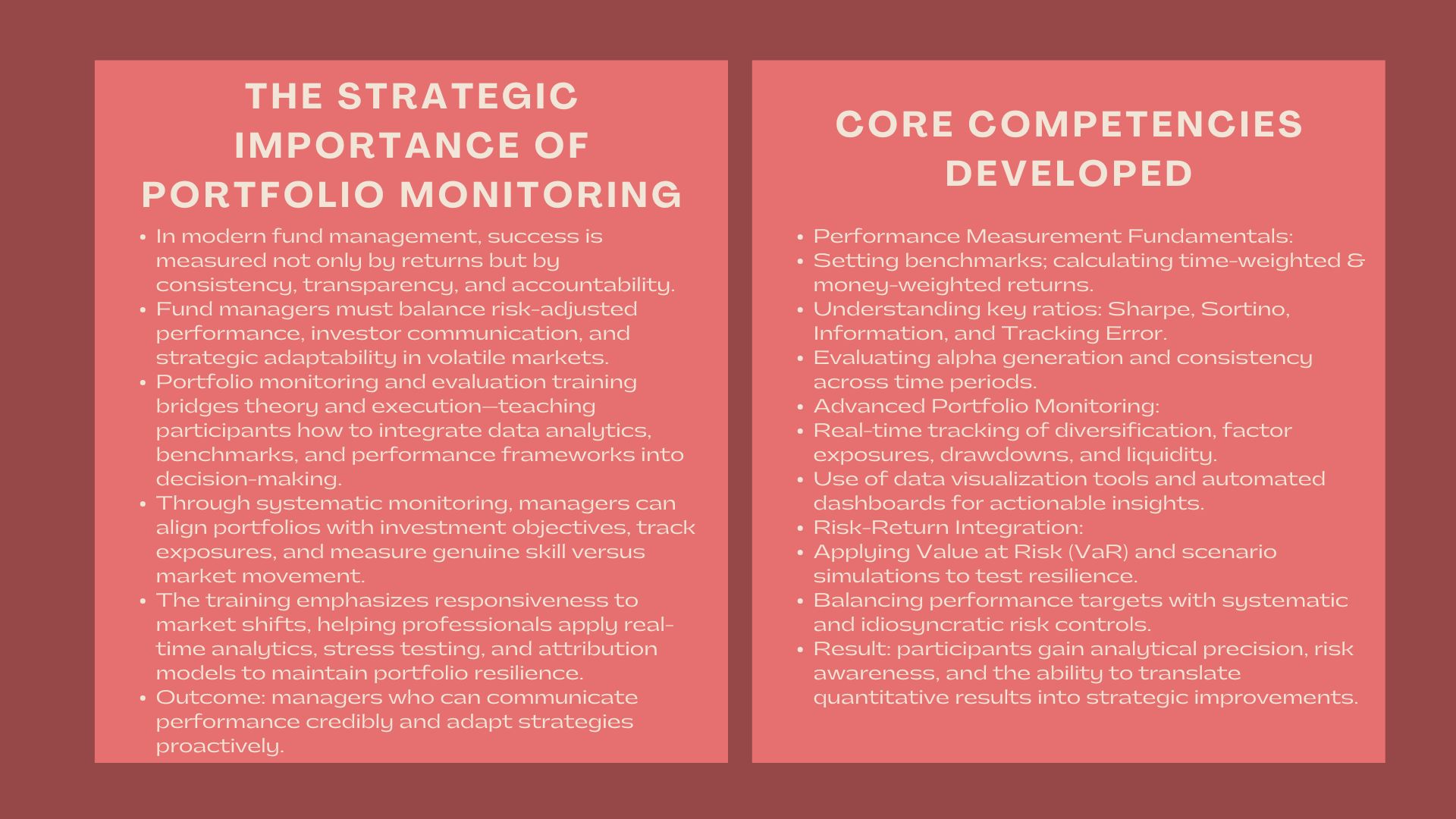 Certified Portfolio Monitoring Course