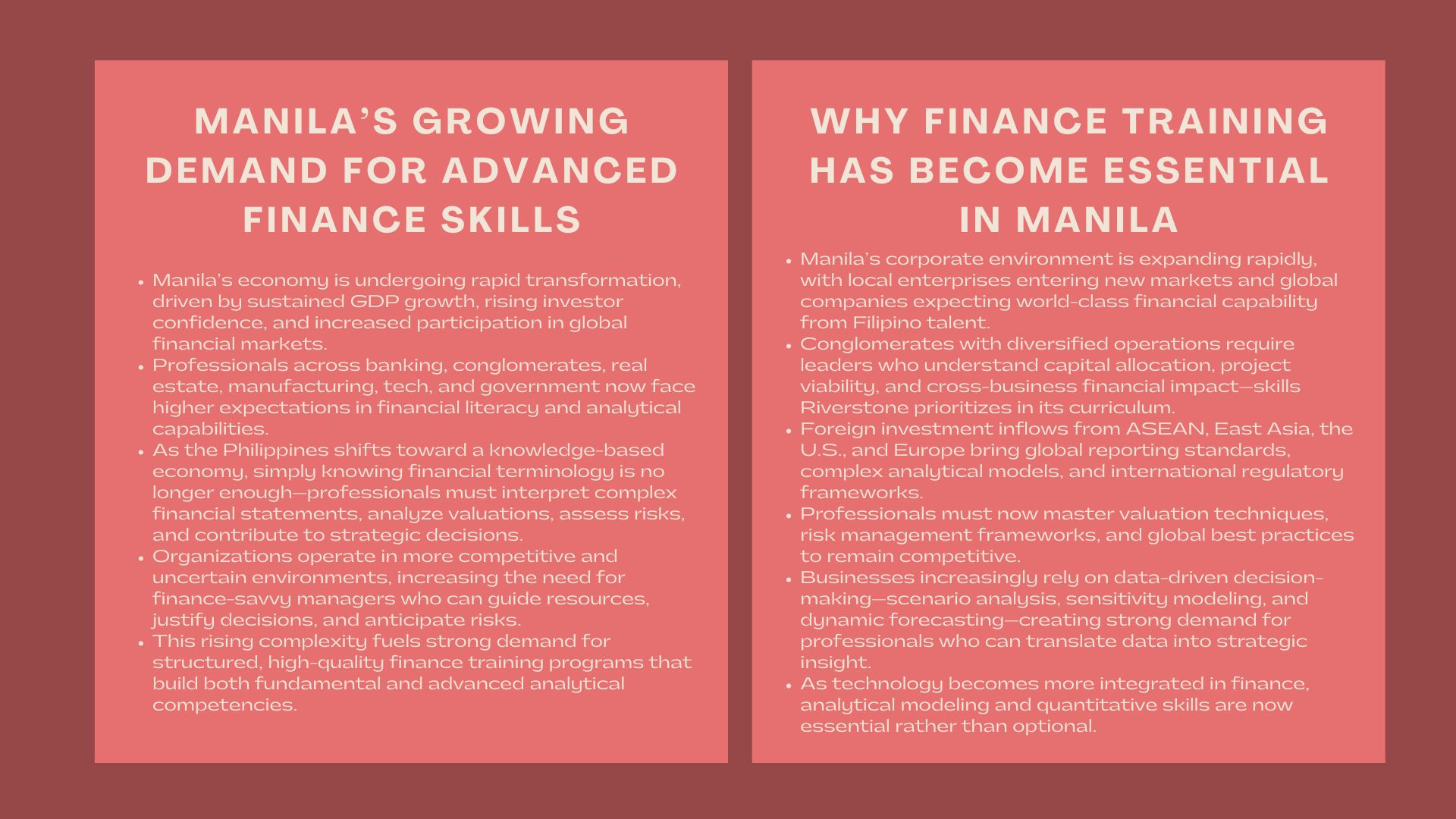 Best Finance Training in Manila