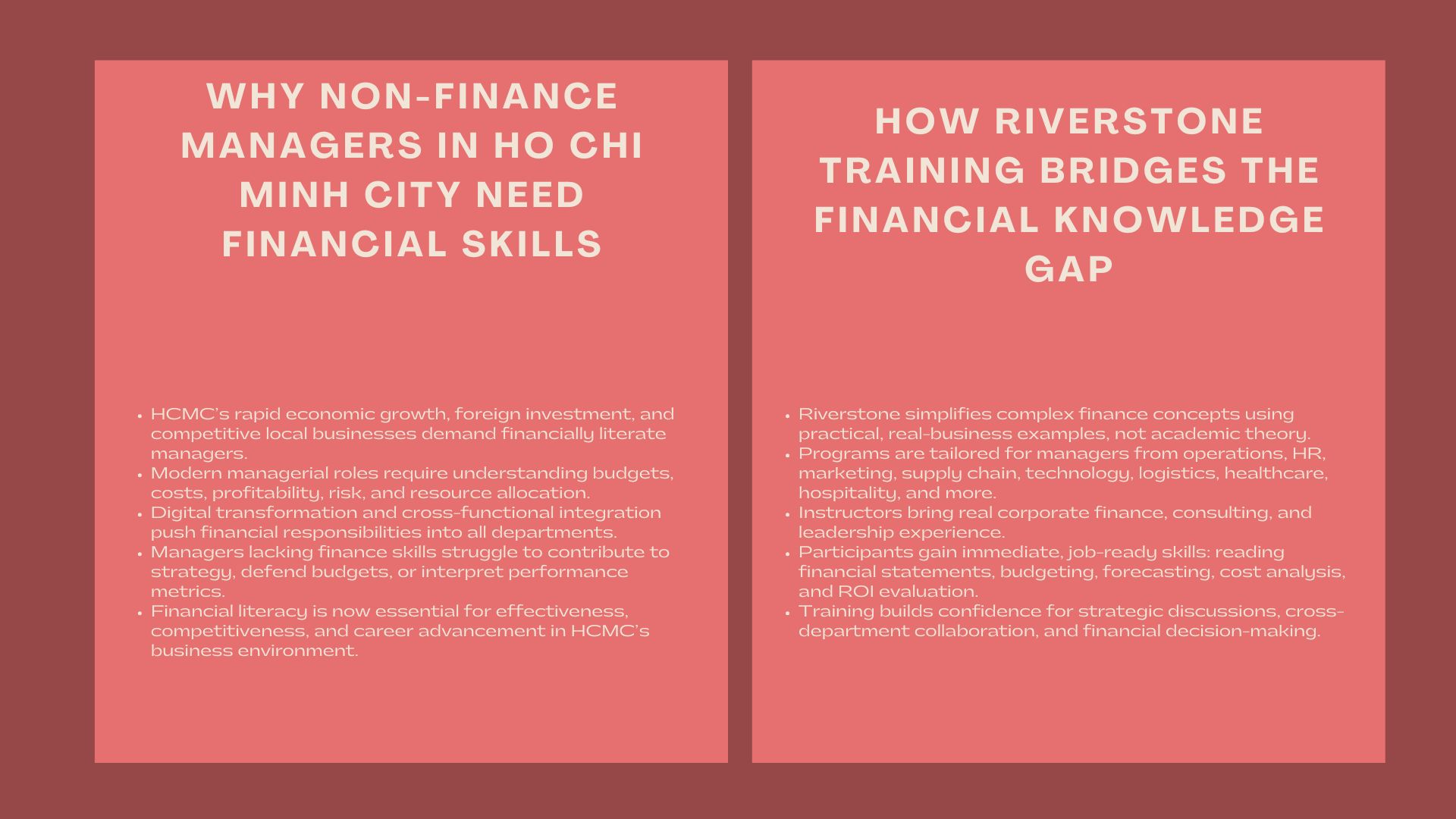 Ho Chi Minh Finance Manager Program