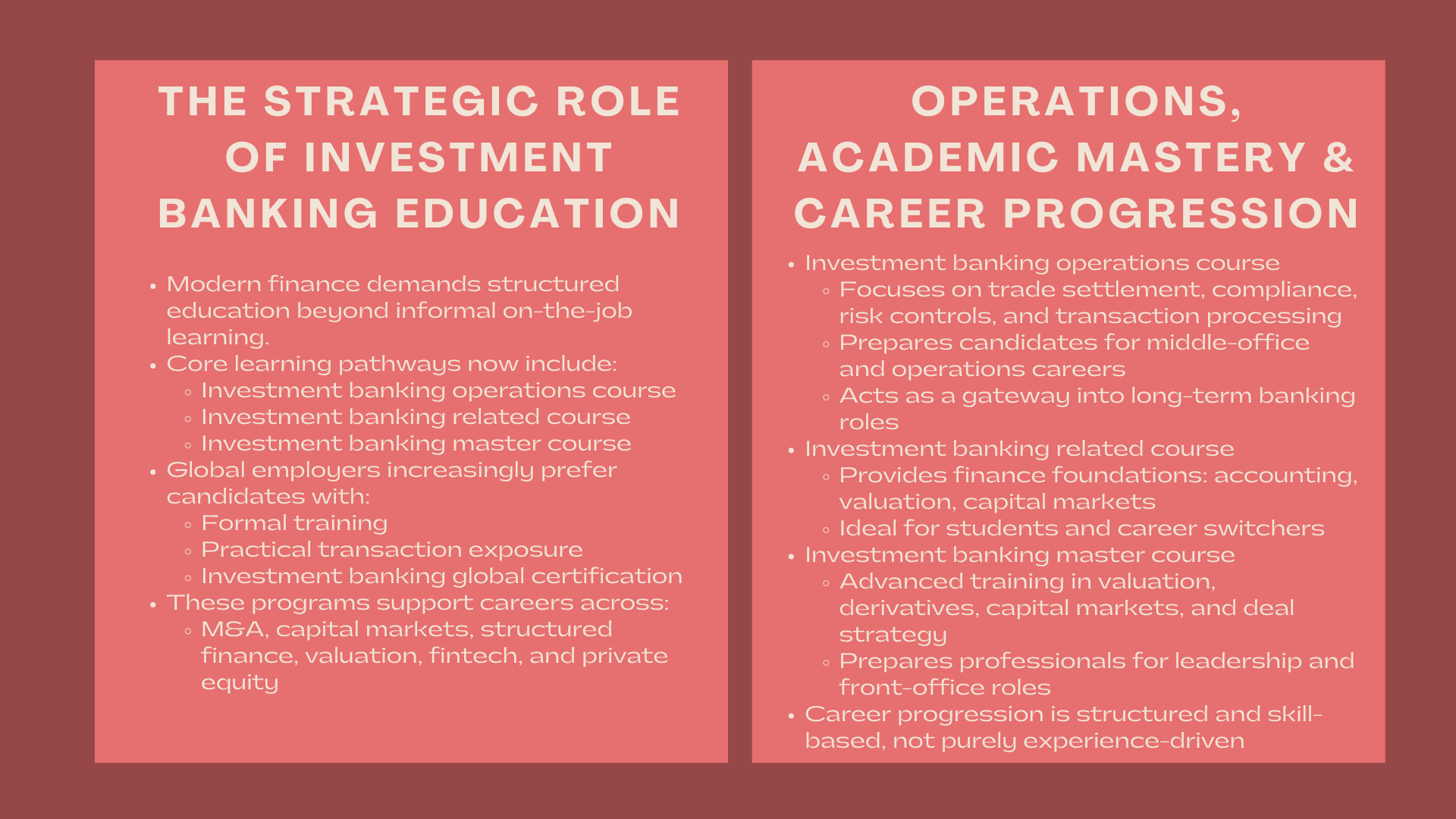 How To Master Investment Banking Operations