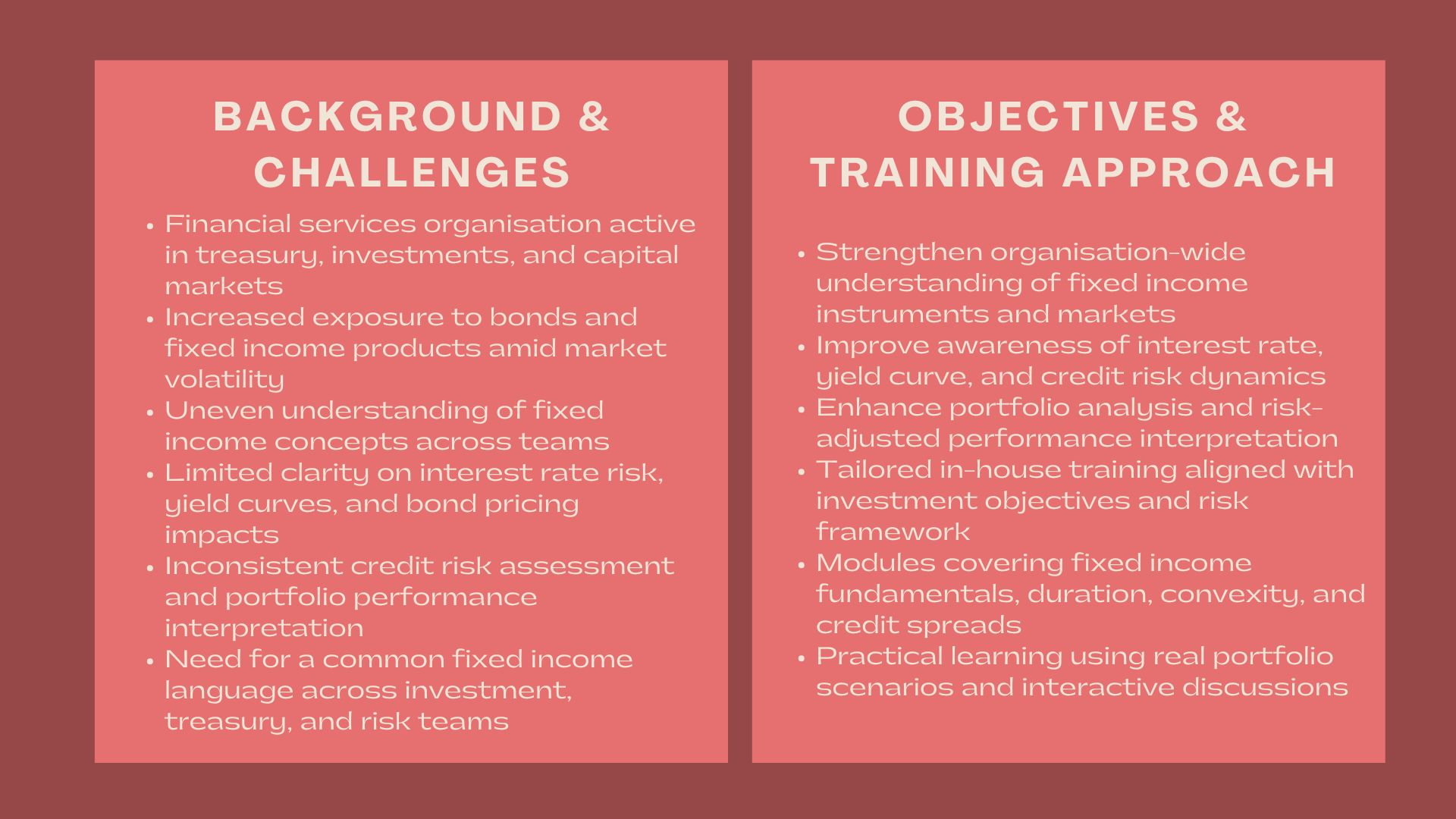 Case Study Fixed Income In-House