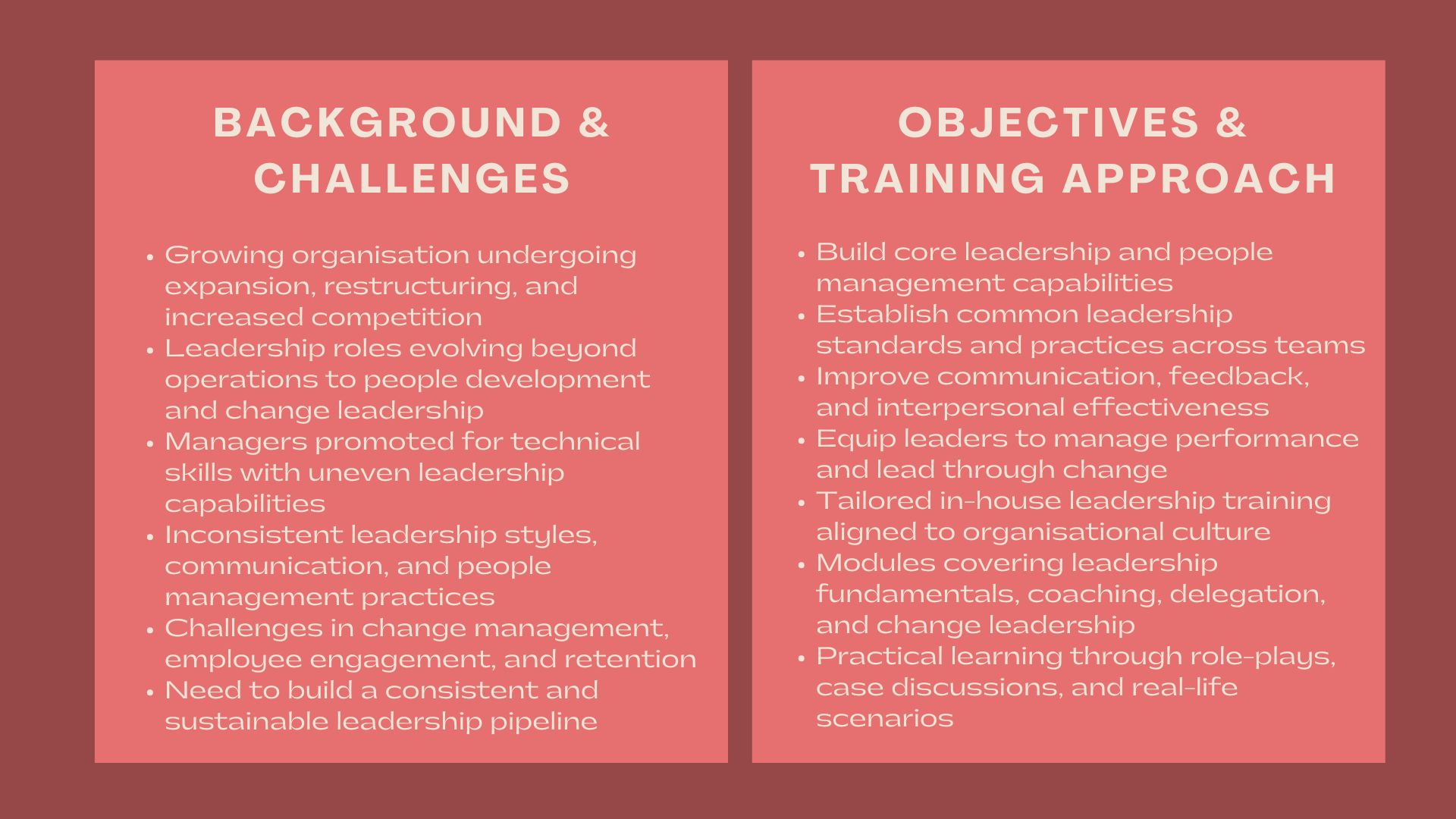 Case Study Leadership In-House Training