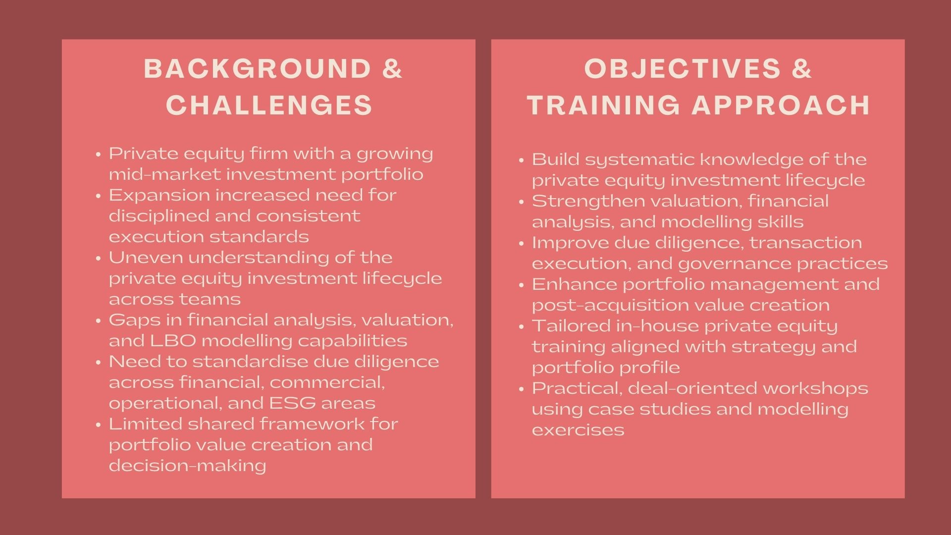 Case Study Private Equity In-House