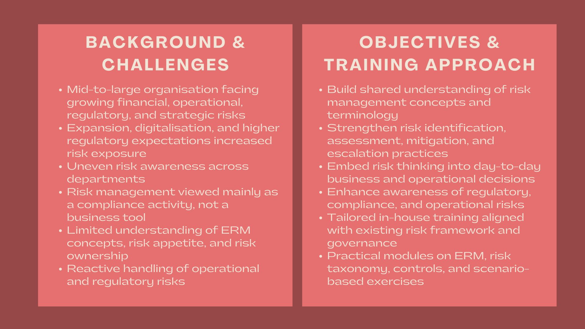 Case Study Risk Management In-House