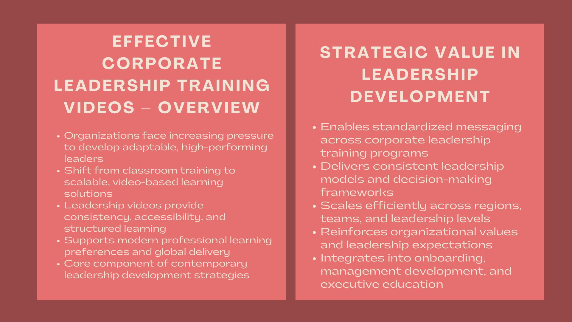 Effective Corporate Leadership Training Videos